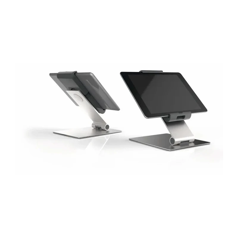 Durable Silver Aluminium Foldable Tablet Stand for 7 to 13 Inch Tablets with Anti-Theft Lock 893023