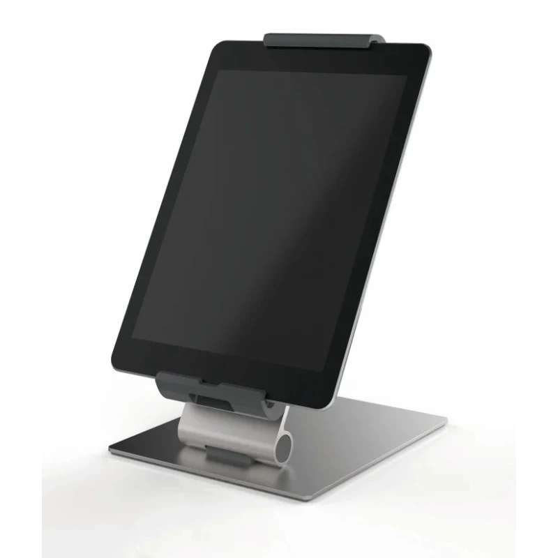 Durable Silver Aluminium Foldable Tablet Stand for 7 to 13 Inch Tablets with Anti-Theft Lock 893023