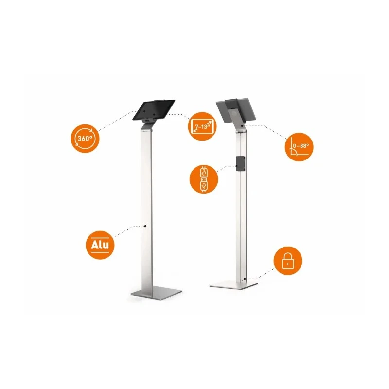 Durable Aluminium Tilt Adjustable Tablet Stand for Tablets 7 to 13 inch Silver 893223