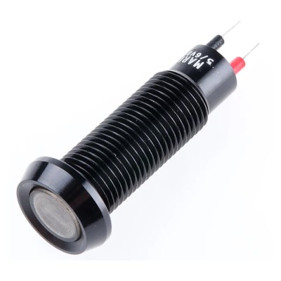 Marl Panel Mount LED Indicator Red 8.1 mm Solder Tab IP67 6V DC 677-501-20
