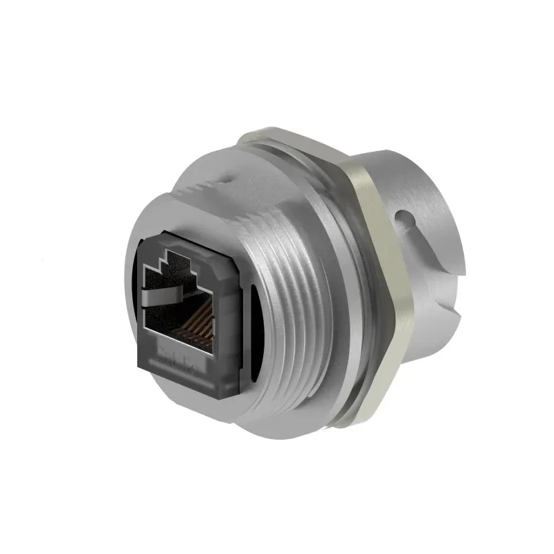 TE Connectivity 2355443 Series RJ45 Connector Female Panel Mount Cat5e Shielded 1 Port RJ45