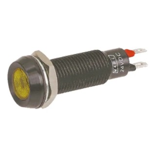 Marl Panel Mount LED Indicator Yellow 8.1 mm Solder Tab Terminal IP67 5V 677-521-20