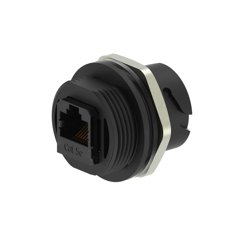 TE Connectivity 2355443 Series RJ45 Connector Female Panel Mount Cat5e Shielded IP67 RJ45