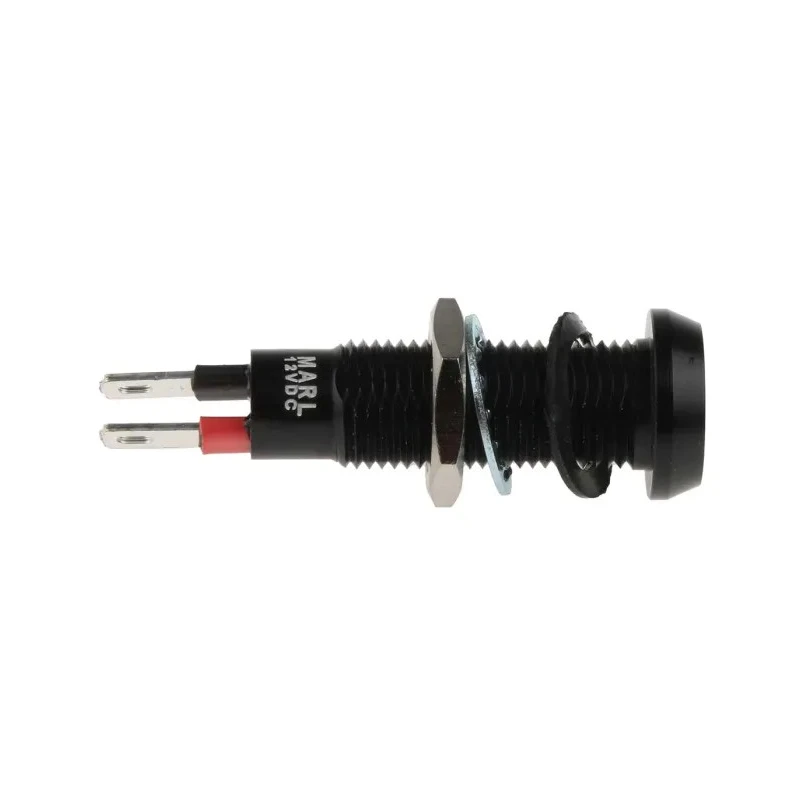 Marl Panel Mount LED Indicator Green, 8.1 mm Mount Hole, Solder Tab Termination, IP67, 12V, 677 Series 677-532-21
