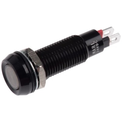 Marl Green Panel Mount LED Indicator Solder Tab Termination 24V DC IP67 8.1 mm 677-532-22