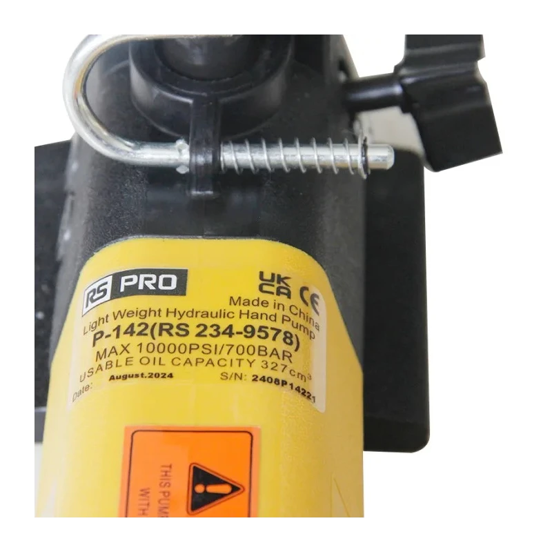 RS PRO Two Speed Hydraulic Hand Pump 0.327 L Oil Capacity 12.7 mm Cylinder Stroke 700 bar 234-9578