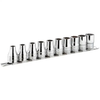 Facom 6-Piece 1/2 in Drive 12 Point Socket Set Chrome Vanadium Steel S.41U