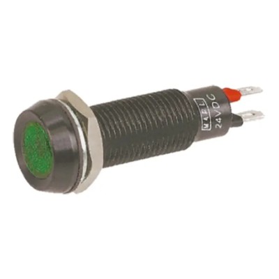 Marl Panel Mount LED Indicator Green 8.1 mm Mount Hole Size Solder Tab Terminal IP67 Rated 28V 677-532-23