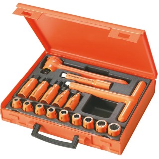 Facom 17-Piece 1/2 in 12 Point Insulated Tool Set VDE 1000V Approved S.401AVSE