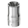 Facom 1/2 in Drive E14 Torx Square Socket, Bright Chrome Finish, Overall Length 37mm STX.14