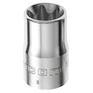Facom Torx Socket E16 1/2 in Drive Square Drive Chrome Vanadium Steel 37mm Overall Length STX.16