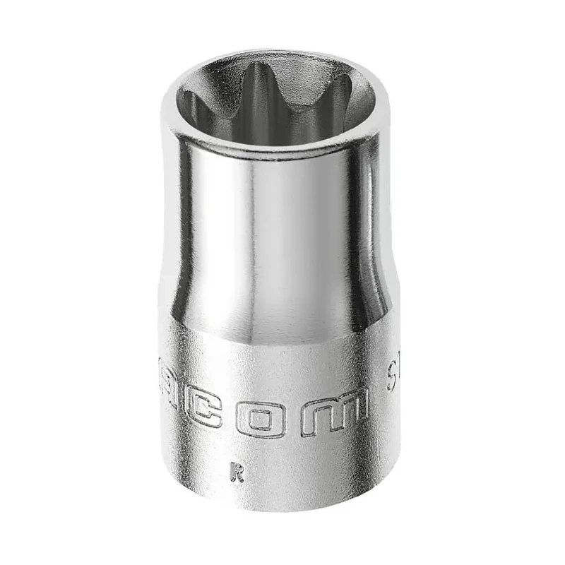 Facom Torx Socket E16 1/2 in Drive Square Drive Chrome Vanadium Steel 37mm Overall Length STX.16
