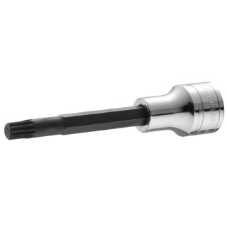 Facom Socket 8 mm Bit Square Drive 1/2 in, Bright Chrome with Phosphate Finish, 100mm Overall Length SV.8LB