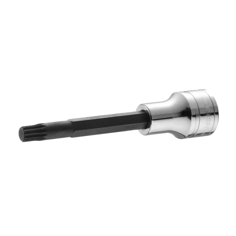 Facom 1/2 in Drive M14 Bit Square Socket, Bright Chrome Finish, 100mm Overall Length SV.14LB