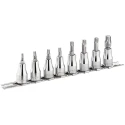 Facom 8-Piece 1/2 in 6 Point Socket Set SX.41, Chrome Vanadium Steel, Bright Chrome Finish, Drive Size 1/2 in
