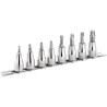 Facom 8-Piece 1/2 in 6 Point Socket Set SX.41, Chrome Vanadium Steel, Bright Chrome Finish, Drive Size 1/2 in