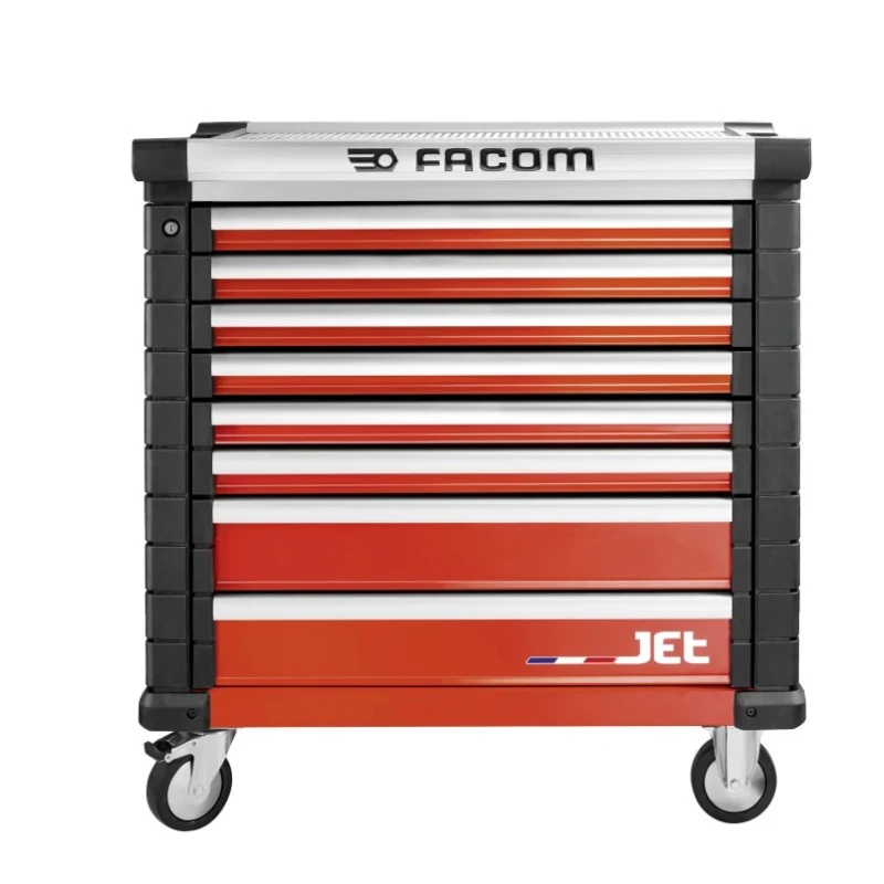 Facom 8 Drawer Wheeled Roller Cabinet JET.8M4APF with Integrated Handles and Centralized Locking System