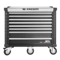 Facom 8 Drawer Wheeled Roller Cabinet Tool Chest, Black, 1.19m x 575mm x 1.04m, Model JET.8NM5APF