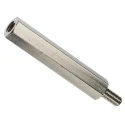 HIROSUGI Brass Hex Standoff Male/Female M2 Thread, 25 mm Length, 5 mm Stud, Nickel Plated BSB-2025E