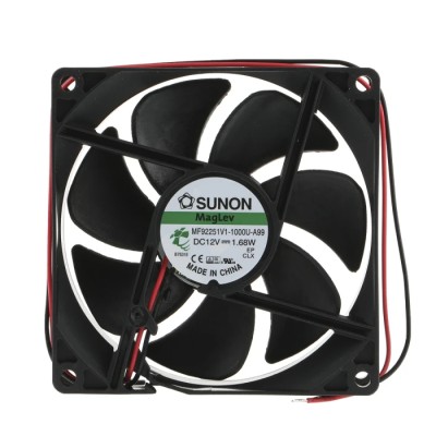 Sunon M Series Square Frame Axial Fan 12V DC, 1.68W Power, 140mA Max, 87.5 m³/h Airflow, 92x92x25 mm MF92251V1-1000U-A99