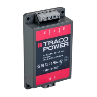 TRACOPOWER TMP 15105C Switching Power Supply 5V DC 15W 264V AC Chassis Mount 75% Efficiency TMP 15105C