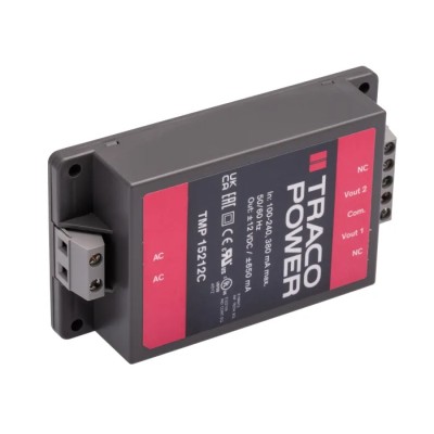 TRACOPOWER Switching Power Supply 2 Output 12V DC 15W Chassis Mount TMP 15212C