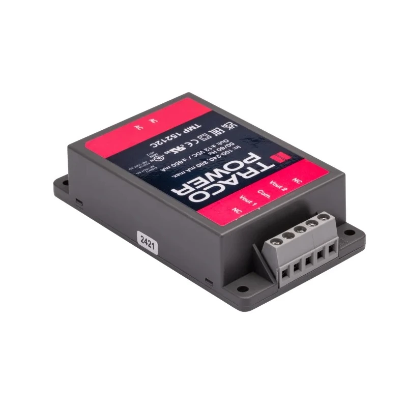TRACOPOWER Switching Power Supply 2 Output 12V DC 15W Chassis Mount TMP 15212C