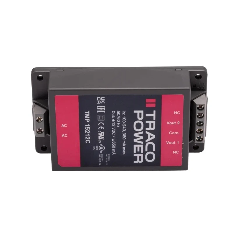 TRACOPOWER Switching Power Supply 2 Output 12V DC 15W Chassis Mount TMP 15212C