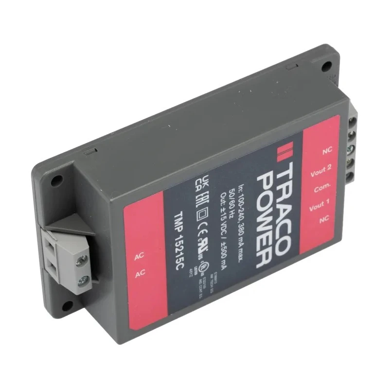 TRACOPOWER Switching Power Supply 2 Output 15V DC 15 W 264V AC TMP 15215C