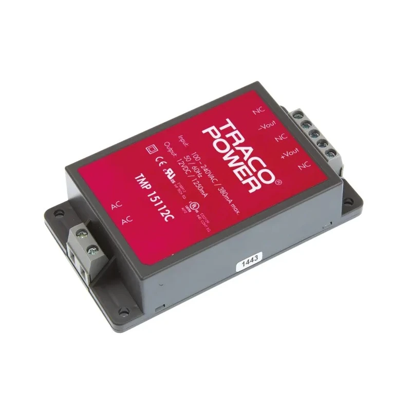 TRACOPOWER Switching Power Supply 12V DC, 15W, 1.25A Output, Chassis Mount TMP 15112C