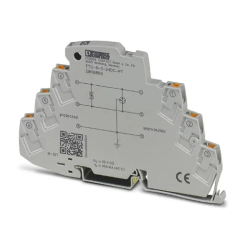 Phoenix Contact Surge Protector, 10 kA Maximum Surge Current, DIN Rail Mount TTC Series 2906806