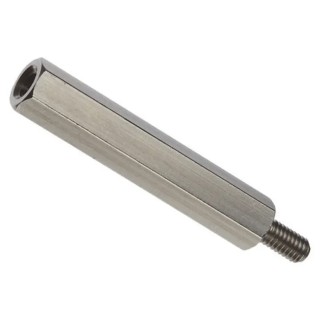 HIROSUGI Stainless Steel Hex Standoff, M2 Thread, 5 mm Body Length, 5 mm Stud Length, Plain Finish BSU-2005