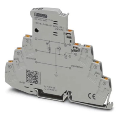 Phoenix Contact Surge Protector 5 kA DIN Rail TTC Series 83.5mm x 6.2mm 2906731