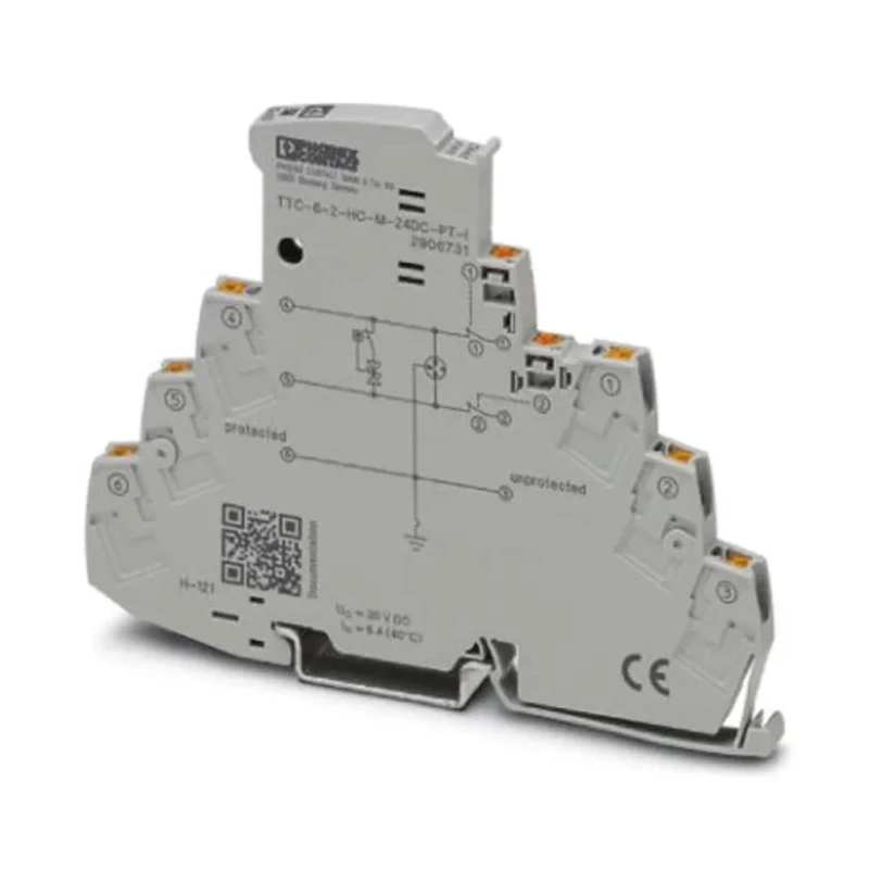 Phoenix Contact Surge Protector 5 kA DIN Rail TTC Series 83.5mm x 6.2mm 2906731