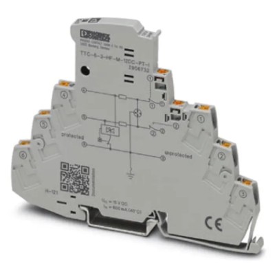 Phoenix Contact Surge Protector TTC Series 10 kA Maximum Surge Current DIN Rail Mount 83.5mm Length 6.2mm Depth 2906732