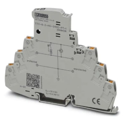 Phoenix Contact Surge Protector, 5 kA, DIN Rail TTC Series 83.5mm Length 6.2mm Depth 2908439