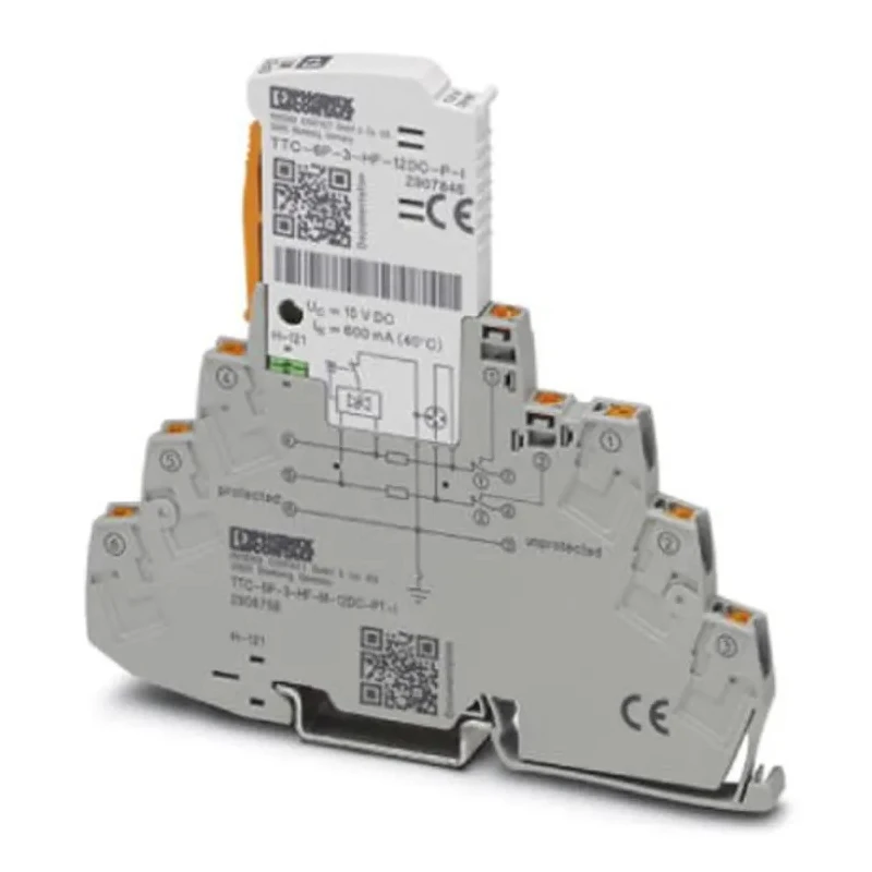 Phoenix Contact Surge Protector 10 kA, DIN Rail Mount TTC Series 2906756