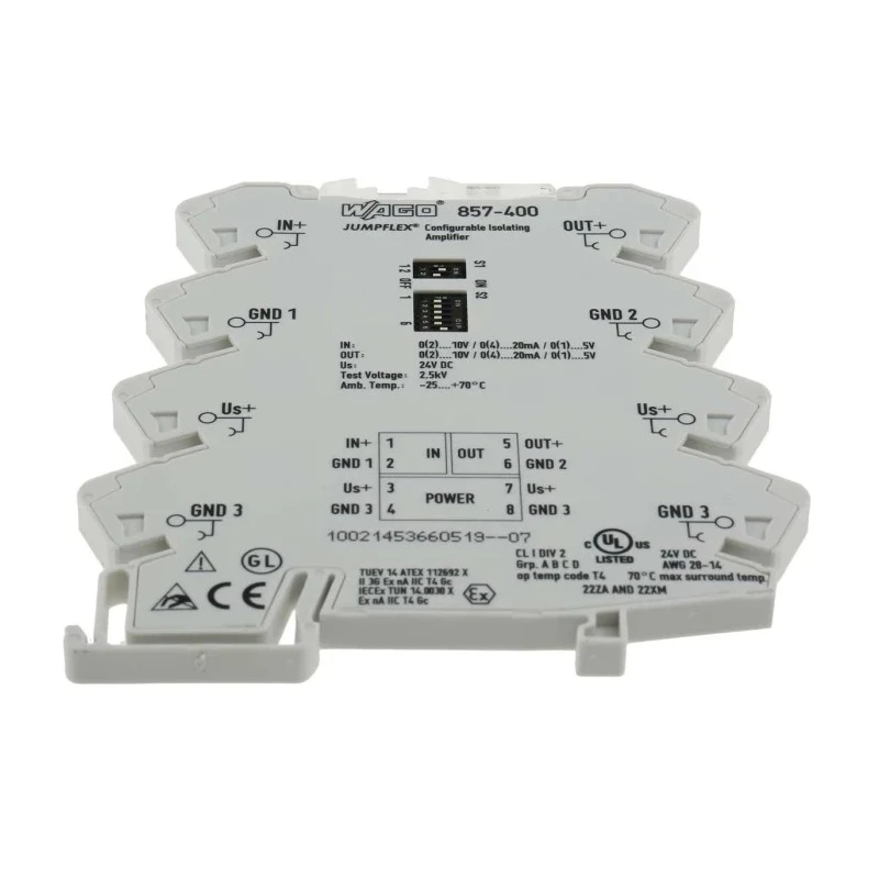 WAGO Signal Conditioner Current/Voltage Input, Current/Voltage Output, 24V dc Supply IECEx/ATEX 857-400