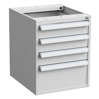 Treston Under Bench Steel Drawer Unit 4 Drawers 560 mm x 450 mm x 520 mm Grey 60649103