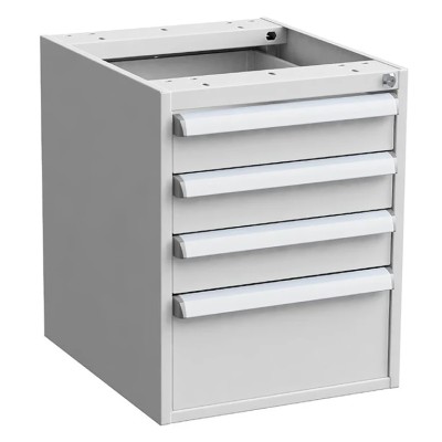 Treston Under Bench Steel Drawer Unit 4 Drawers 560 mm x 450 mm x 520 mm Grey 60649103