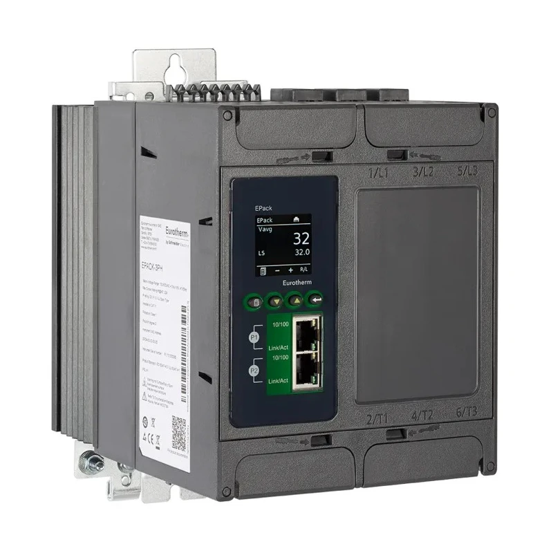 Eurotherm EPACK Series 3 Phase DIN Rail Power Controller Relay 32A 500V TFT Display EPACK-3PH/32A/24V/XXX/V2/XXX/XXX/TCP
