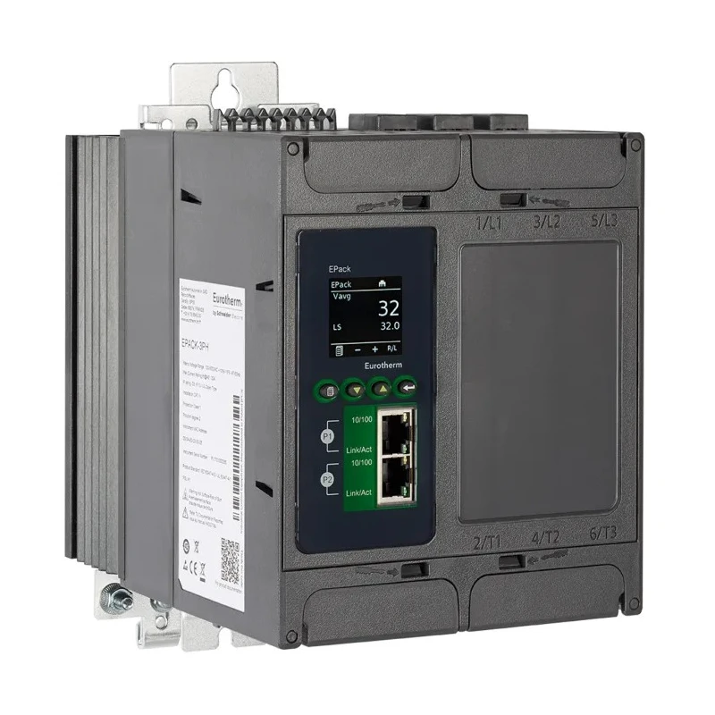 Eurotherm 3-Phase DIN Rail Power Controller Relay 32A 500V TFT Display EPACK-3PH/32A/500V/XXX/V2/XXX/XXX/TCP