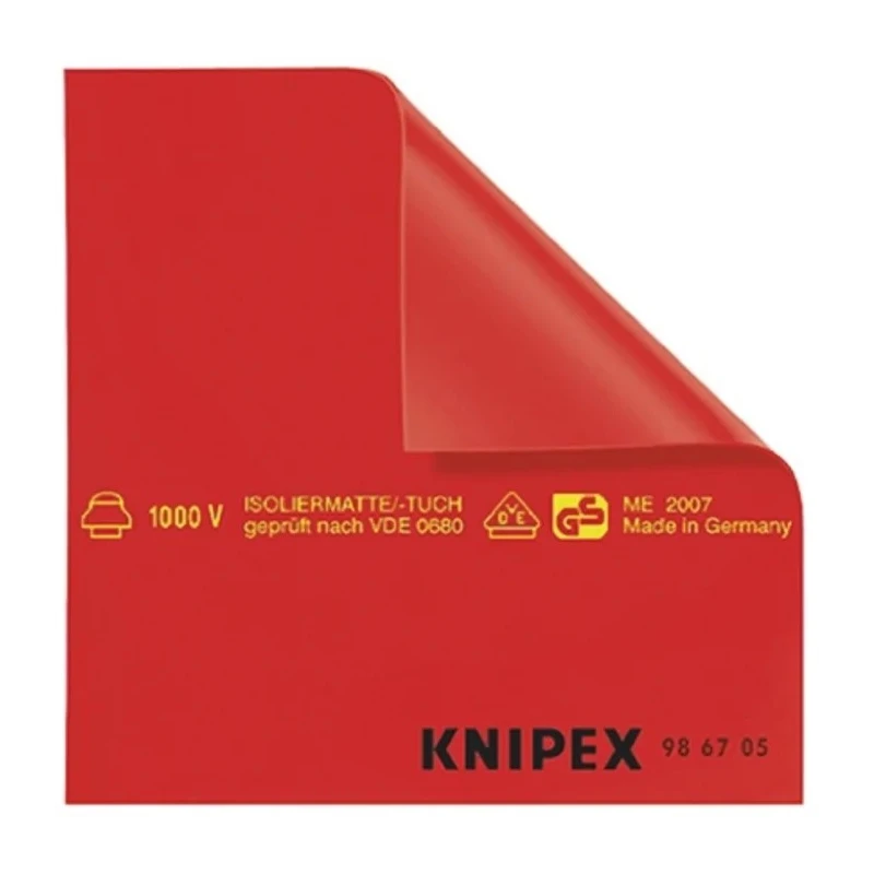 Knipex Electrical Safety Mat Red Rubber Solid Insulating Mat 1 kV 1m x 1m x 1mm 98 67 10