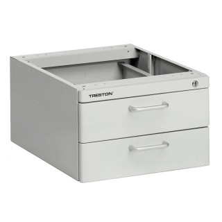 Treston Drawer Unit 2 Steel Cabinet with 2 Composite Board Drawers and Aluminium Handles 245 mm x 370 mm x 460 mm LMC02