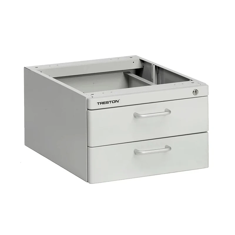 Treston Drawer Unit 2 Steel Cabinet with 2 Composite Board Drawers and Aluminium Handles 245 mm x 370 mm x 460 mm LMC02