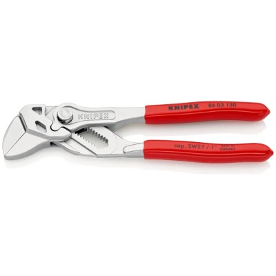 Knipex 1-Piece Plier Wrench, 150mm Overall Length, 27mm Smooth Jaw Chrome Vanadium Steel 86 03 150