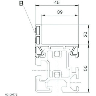 Bosch Rexroth Profile Rail 3 m Length x 45mm Width x 70 mm Height 3 842 993 512/3000