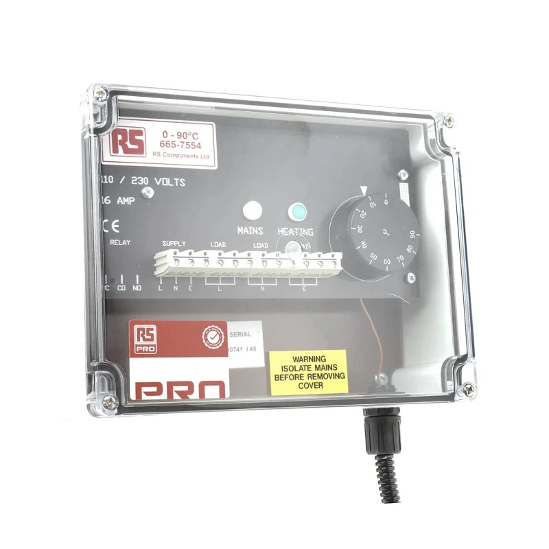 RS PRO Trace Heating Thermostat Junction Box Style 75 mm x 200 mm x 150 mm, 0°C to 90°C IP65 665-7554