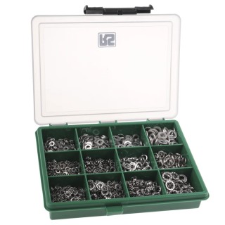 RS PRO Stainless Steel Washer Kit 1500 Pieces Internal Tooth, Plain and Spring Types 665-7321