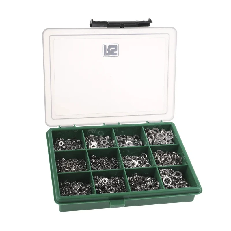 RS PRO Stainless Steel Washer Kit 1500 Pieces Internal Tooth, Plain and Spring Types 665-7321